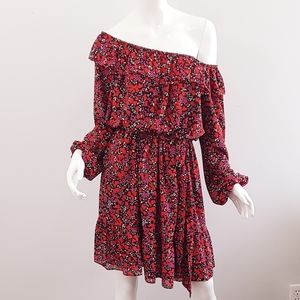 Michael Kors Off-The-Shoulder Floral Mini Dress Size S/M   (M)